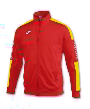 Color: Rojo 609 Mangas: Largas Escote: Con cuello alto Detalles: Logo de la marca en el frente, diseño en contraste de colores, bolsillos laterales Largo: Normal Calce: Regular Cierre: Cremallera Uso: Actividades deportivas