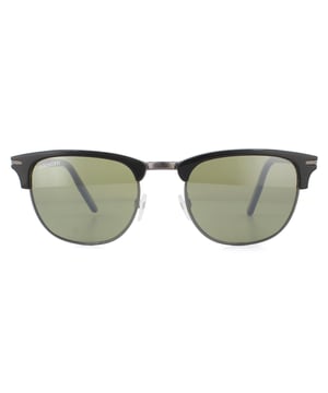 Serengeti Sonnenbrille Alray 8943 Shiny Dark Gunmetal Black Mineral Polarized 555nm Green ist ein klassischer Clubmaster-Stil, ausgestattet mit den ausgezeichneten photochromatischen Gläsern, für die Serengeti bekannt ist. Der Rahmen aus Acetat und Metall weist ein Muster an der Brücke und Metalleinsätze an den Seiten des Rahmens auf. Die ultraleichten mineralischen Gläser bieten die hervorragende spektrale Kontrolle und die photochromatische Technologie, die Serengeti von anderen abhebt.