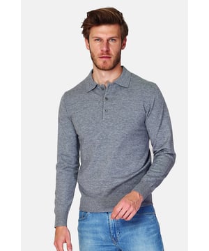 William de Faye - Polo met lange mouwen - Grijs
