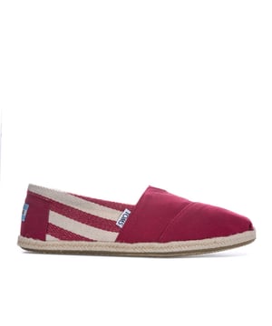 Toms University Classic Alpargata Slip-On Red Canvas Womens Espadrilles 10005421