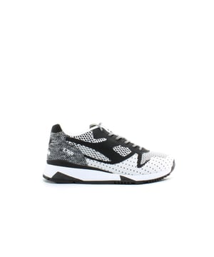 Diadora V7000 Weave II Black White Textile Textil Lace Up Trainers C0641