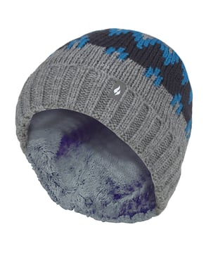 Als je kind van de winter houdt, dan zullen ze dol zijn op deze Jacquard Roll Up Hat voor jongens. Heat Holders heeft deze hoed ontworpen met hun zeer speciaal ontwikkelde thermo garen dat een hoogwaardige isolatie tegen kou biedt met superieure vochtademende eigenschappen. De producten van Heat Holders produceren ook Heatweaver®-isolatie, een pluche, bontachtige thermo voering die de hoeveelheid warme lucht maximaliseert die dicht bij de huid wordt gehouden. Hun materialen hebben een rekbare constructie die zich om de natuurlijke vorm van je lichaam vormt voor een betere pasvorm, warmte en comfort. Deze muts voor jongens heeft een geribbelde manchet die omhoog of omlaag kan worden gerold voor een comfortabelere pasvorm, waardoor het hoofd en de oren van je kind warm blijven. De dikke thermo voering helpt warmte en warmte dicht bij de huid vast te houden, waardoor het hoofd van je kind langer warm blijft Voor een stijlvolle look heeft deze muts een geweven, gebreid winterachtig patroon over de hele muts met een een gezellig gevoel! Deze hoed is verkrijgbaar in 3 kleuren, variërend van Pebble Melange/Red/Marine, Pebble Melange/Gold/Marine en Pebble Melange/Teal/Marine. Ze zijn beschikbaar in 7-10 jaar.