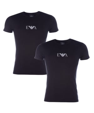 Armani 2er Pack T-Shirt für Herren in Schwarz.<BR><BR>- Zweierpack präsentiert in einer Armani Box.<BR>- Stretch Baumwolle.<BR>- Rundhalsausschnitt.<BR>- Kurze Ärmel. <BR>- Gedrucktes Branding auf der Brust.<BR>- Messung von der Schulter bis zum Saum: ungefähr 27 Zoll.<BR>- 95% Baumwolle 5% Elastan. Maschinenwaschbar.<BR>- Ref 111267 CC715 07320<BR><BR>Die Maße dienen nur als Referenz.