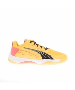 Puma Accelerate Handbalschoenen voor junioren in oranje.- Bovenwerk van textiel en synthetisch materiaal.- Vetersluiting.- Treklipje op hiel en op tong.- Versterkte hiel.- Gewatteerde binnenzool.- Slijtvaste rubberen zool.- Ref: 10804601