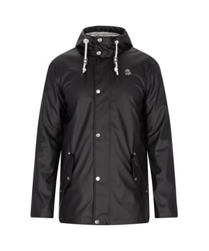 Entdecken Sie die beste Regenjacke für Ihre Outdoor-Abenteuer. Die Jacke im regulären Schnitt hat eine Kapuze mit Kordelzug, einen Stehkragen, einen verdeckten Reißverschluss mit Druckknopfverschluss vorne und lange Ärmel. An der Hüftlinie befinden sich Pattentaschen.  Die Jacke besteht aus wasserdichtem Material (3000 mm) mit verschweißten Nähten, um Sie bei jedem Wetter trocken zu halten. Wir empfehlen diese Jacke als unverzichtbares Element Ihrer Outdoor-Garderobe.  Regenjacke