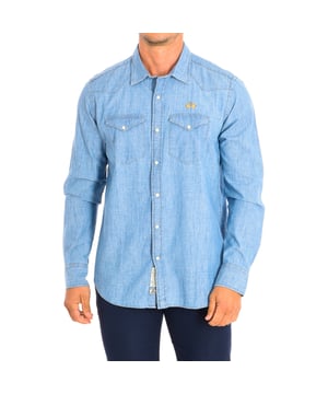 Camisa de manga larga La Martina.  
Color Denim
Corte clásico de ajuste regular lo que hace que sea adecuado para cualquier tipo de silueta.
Cuello de solapa.
Cierre de botones a presión en el frontal.
Dos bolsillos delanteros.
Puños con cierre de botones a presión.
Logo bordado en la parte delantera.
Costuras vistas a tono.

Composición:  70% Algodón, 25% Poliéster, 5% Elastano.

- Lavar máximo a 30ºC.
- Planchar a media temperatura, máx. 110ºC.
- Secar a temperatura baja en horizontal.
- No admite lejía.