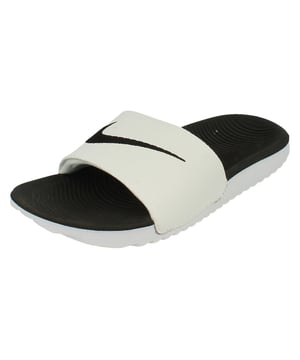 The Nike Kawa Slide Gs/Ps 819352 features a lightweight design and a soft foam midsole for cushioning and comfort, perfect for holidays abroad. The Junior Slides have a secure velcro strap for a snug fit and durability, with a rubber outsole for traction and durability.Â 
