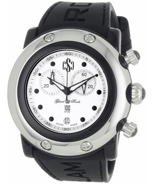 Glam Rock GR62116 - Herrenuhr Quarz aus Polycarbonat• Material: Polycarbonat• Glas: Saphir• Armband: Silikon• Farbe: Silber Schwarz• Wasserbeständigkeit: 100 m (10 ATM)• Gehäusegröße: 46 mm