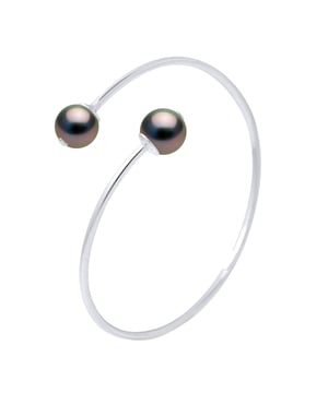 Armband YOU & I 925 Sterling Silber mit 2 echten runden Tahiti-Zuchtperlen 9-10 mm Einstellbare Größe - Unser Schmuck wird in Frankreich hergestellt und wird in einer Geschenkbox mit Echtheitszertifikat und internationaler Garantie geliefert