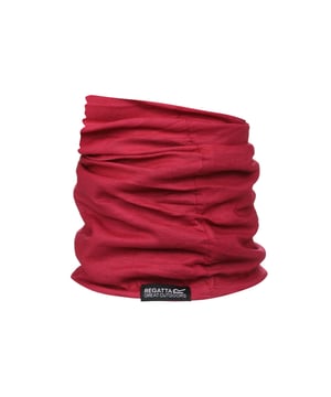 Knitted stretch fabric. Fleece lined. Multi-functional tube for head and neck wear. Lightweight and wind resistant. Seam free for comfort. Quick drying - wicks moisture away. 100% Polyester.