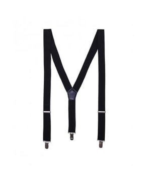 Stylish clip on braces for men. Faux leather. Elastic ´Y´ back strap braces. Adjustable with lock buckles. Three non-slip buckles for attachments.