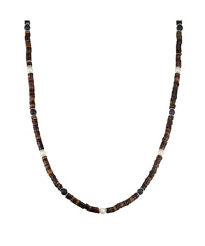 If you're the casual jewelry type, nature-inspired jewelry perfectly embodies your personality! This beaded necklace from the True Rebels label is made for young rebels who like to stand out from the crowd. Heishi shell core discs combine with dark agate beads, fine freshwater cultured pearls and shiny stainless steel discs to create an accessory in a cool surfer style. Whether with a suit, for the next festival or for an evening stroll through the clubs: the necklace is a versatile men's favorite! A robust stainless steel carabiner clasp with an extension chain ensures a high level of comfort.