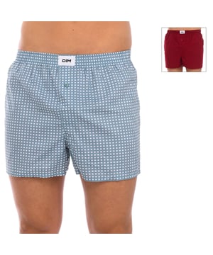 Pack-2 Boxers of the brand DIM.
 Color Gray checkered-garnet
 Elastic waistband with brand print.
 Comfortable and soft fabric.
 Quality raw materials.
 Seams seen in tone.

 Composition: 100% Cotton

 -Wash at max temperature 40º.
 -Do not bleach.
 -Do not use dryer.
 -Do not use iron.
 -Do not dry clean.
 Composition: 100% cotton
 Care:
-Wash at a maximum temperature of 40º.
 -Do not use bleach.
 -Do not use dryer.
 -Do not use an iron.
 -Do not dry clean.