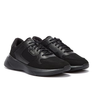 Contemporary trainers by BOSS. Featuring branding at the side panel and tongue  these lace-up trainers are crafted in a mix of materials including bonded leather and mesh for a sportive look. The EVA outsole delivers lightweight comfort underfoot.