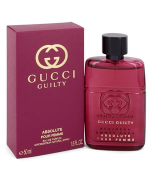 Gucci Guilty Absolute Pour Femme is a chypre fruity fragrance for women. Top notes are blackberry, bergamot and pink pepper. Middle notes are Bulgarian rose, cypress, woody notes and vetiver. Base notes are amber and Indian patchouli. Gucci Guilty Absolute Pour Femme was launched in 2018.