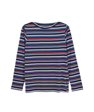 Do stripes ever go out of fashion? This gorgeous striped top with a beautiful boat neck and button detail to the side is a wardrobe winner for this season. This is such a simple top to co-ordinate with so many outfits; although we love pairing this with denim.
Fit: Classic, Sizing: As expected