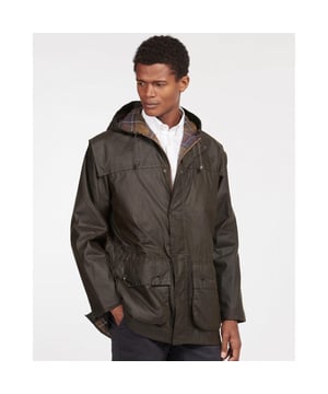 From the Classic collection, the Classic Durham is a popular jacket for year-round wear, teaming a practical waxed cotton outer with stylish looks.
Made in Barbour's 4oz Sylkoil wax, this versatile men's waxed jacket offers resistance to the elements with a lightweight construction, making it ideal for keeping on standby for unexpected bad weather. Its interactive inner zip is compatible with Barbour's zip-in liners, for additional warmth when needed, while the two-way zip, robust stud fastenings, large hood and iconic cape detail provide reliable protection from the elements.
With a relaxed fit, the Classic Durham features a draw cord at the waist and a studded cuff, allowing the fit to be adjusted for essential winter layering. The cotton lining showcases the signature Original Classic Tartan, providing an eye-catching contrast with the classic Olive colourway when the cuff is turned back.

4oz Sylkoil wax, 100% Waxed cotton
100% Cotton Barbour tartan lining
Interactive with zip-in liners
Sponge clean only
Back length: 33-35in / 84-89cm