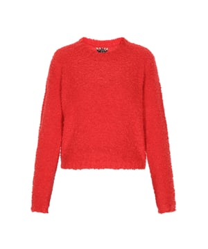Dieser strukturierte Pullover mit Rundhalsausschnitt wurde für Komfort und Stil gefertigt und ist ein Muss für Ihre Garderobe. Die Strickstruktur dieses langärmeligen Pullovers strahlt einen gemütlichen Charme aus, während der leicht verkürzte Saum einen modernen Touch verleiht. Mit einem ausgefransten Finish an Saum, Bündchen und Ausschnitt für einen lässigen Look bietet dieser einfache Pullover eine entspannte Passform, die perfekt für den Alltag ist.  Zur Seite fahren