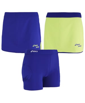 Asics Motion Dry Padel Reversible Skirt Blue Womens Tennis Bottoms 113433 0876