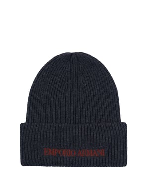 45% viscosa, 25% lana, 25% poliamida, 5% cachemira; gorra Emporio Armani;  Modelo: 627045 0A535 00044;  Mano de obra de alta calidad;  ala doblada;  Punto acanalado;  Detalles del logotipo de Emporio Armani.