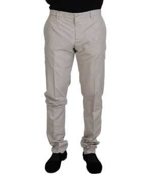 Marca: DOLCE & GABBANA  
Colección: MainLine  
Estilo: Pantalones  
Color: Blanco Roto  
Material: 97% Seda 3% Poliéster  
Detalles del logo  
Hecho en Italia  
Material: 97% Seda 3% Poliéster