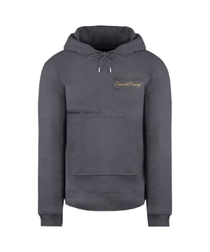 Criminal Damage Long Sleeve Black Pullover Mens Graph Logo Hoodie LHC22 CHARCOAL
