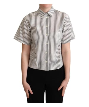 Nuevo con etiquetas  
Polo de algodón 100% auténtico de Dolce & Gabbana  
Diseño a rayas en blanco y negro  
Cuello con tapeta de botones y mangas cortas  
Detalles de logotipo  
Hecho en Italia  
Material: 100% algodón