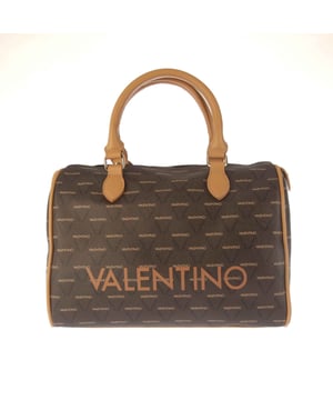 Valentino by Mario Liuto Satchel Handtas in 'choco' is een middelgrote handtas met een logo over het hele oppervlak. De perfecte stijlvolle tas voor dagelijks gebruik.- Dubbele handgrepen.- Ritssluiting. Materiaal: 100% polyurethaan. Ref: VBS3KG28E76.