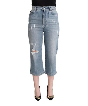 Model: Capri jeans
  Fit: Regular
  Color: Blue
  Zipper and button closure
  Logo details
  Made in Italy
  Material: 98% Cotton 2% Elastane