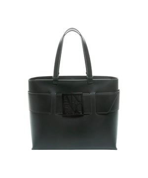 Armani Exchange Damenhandtasche Buckle Schwarz Synthetik. Authentisches Gepäck der Marke Armani Exchange - Streetwear/Sportswear-Design von Armani Exchange - Armani Exchange für Frauen, modisch, perfekt für den Alltag - Die schwarzen Handtaschen von Armani Exchange lassen sich perfekt mit dem Rest Ihrer Garderobe kombinieren - komfortables Synthetikmaterial - klassisch - Buckle -