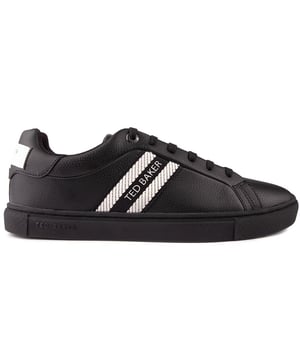 Zwarte Ted Baker trilobw-sneakers voor heren, vervaardigd van leer en een rubberen zool. Met: ted-branding, cupzool, bovenwerk van premium leer en tong met reliëf.