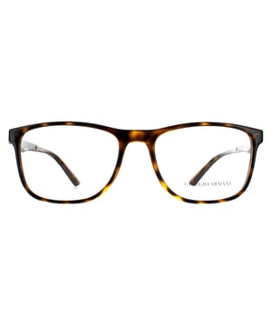 Giorgio Armani Rectangular Mens Havana Glasses Frames Giorgio Armani are a sleek modern design with winged temples and the Giorgio Armani logo to the temples.