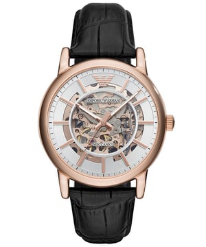 Dit Emporio Armani Heren horloge beschikt over een Automatisch binnenwerk. De kast (43 mm mm) is vervaardigd uit RVS (Rosékleurig) en heeft een Mineraalglas. De band is Zwart Leer. Dit horloge uit de Emporio Armani Luigi reeks is een mooi en tijdloos geschenk. Verras jezelf of iemand anders met dit cadeau. Bovendien geniet u hierbij van 2 jaar garantie tegen alle fabricagefouten.