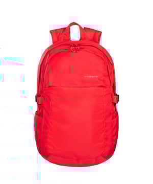 Unisex rugzak met ritssluiting. twee open binnenzakken. één voorkant met ritssluiting, één achterkant met ritssluiting en twee open zijvakken met externe vakken. ontbrekende schouderband. met nylon handvat. een binnencompartiment.  extern materiaal. polyester binnenkant. Afmetingen: 31x46,5x17 cm. Modeproduct