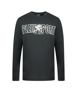 Plein Sport Bold Branded Logo Black Long Sleeved T-Shirt. Philipp Plein Sport Schwarzes T-Shirt. Normale Passform, fällt größengerecht aus. Plein Sport Markenlogo. 100% Baumwolle. Style Code: TIPS1100L 98