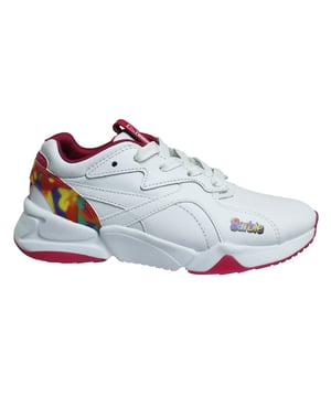 Puma Nova x Barbie weißes Kabarettleder Low Schnürsenkinder Trainer 371585 01