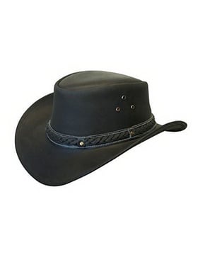 Cuero auténtico engrasado, estilo clásico del oeste. La corona está adornada con una banda trenzada. Duradero, pero elegante y ligero, con una banda trenzada. Calidad increíble. 100 % cuero de grano completo con acabado engrasado, artesanía de primera calidad, precio excelente, cuero engrasado, banda: cuero trenzado, color: negro, marrón y tostado