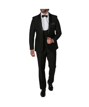 Elevate your formalwear with the timeless and sophisticated shawl lapel design of this suit, adding a touch of classic style to any special occasion. Product Design Bullet Points:  
Shawl Lapel Design: The shawl lapel design of the blazer exudes elegance and refinement, perfect for formal events. 
High-Quality Craftsmanship: Meticulous attention to detail ensures premium craftsmanship, offering durability and a refined finish that stands out. 
Comfortable Fit: Tailored for both style and comfort, the suit provides a comfortable fit ideal for extended wear during weddings, parties, or formal gatherings. 
Versatile: Suitable for a variety of special occasions, the suit adds a touch of sophistication to your formal attire.  Made from a blend of 70% Polyester and 30% Viscose, ensuring both comfort and style for a polished lookSizes	Jacket & Trouser Size
36R :	36" (Chest) 30" (Waist)
38R :	38" (Chest) 32" (Waist)
40R :	40" (Chest) 34" (Waist)
42R : 	42" (Chest) 36" (Waist)
44R :	44" (Chest) 38" (Waist)
46R : 	46" (Chest) 40" (Waist)
48R :	48" (Chest) 42" (Waist)
50R :	50" (Chest) 44" (Waist)
52R :	52" (Chest) 46" (Waist)
54R :	54" (Chest) 48" (Waist)