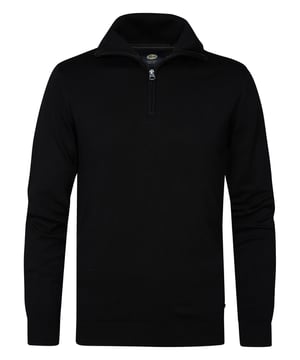 Fijngebreide trui met opstaande kraag met ribgebreide afwerking en een ritssluiting tot op de borst. De trui is in meerdere kleuren verkrijgbaar. Gemaakt van 80% viscose en 20% nylon. Twijfel je tussen twee maten? Kies dan de grootste maat. Fijngebreide truiKraag met ritssluitingRibgebreide afwerking80% viscose, 20% nylon