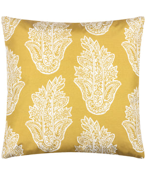 A splendidly designed outdoor cushion which is adorned with delicately printed flowers and fronds in a sublime paisley print, on a bold coloured background. The reverse boasts the same design but in inverted colours, so you have a choice of two styles to employ. All printed on durable UV and water resistant Polyester fabric, to create a stylish addition to your outdoor space for those long, hot sunny days in the garden.