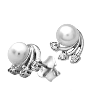 Oro blanco de 9 quilates (375): 0,75 g; # Zirconia cúbica