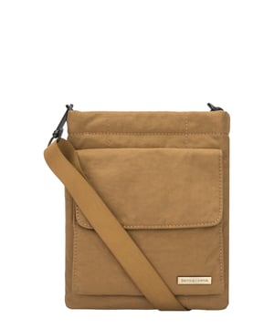 The perfect daily companion for carrying all your essentials. The Portrait Nylon Crossbody Bag features two internal main compartments, a flap over zip pocket to the front and fully adjustable strap with a clip off function. Features: , Zip top opening, Front flap over zip pocket, Rear zip pocket, SMITH & CANOVA antique brass logo, Branded antique brass zips, Adjustable crossbody strap (detachable), Two internal main compartments, Internal zip pocket Style Ref: 92685 TAN