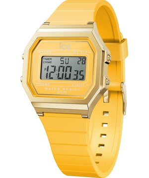 This Ice Watch Ice Digit Retro - Light Pineapple Digital Watch for Women is the perfect timepiece to wear or to gift. It's Gold  Rectangular case combined with the comfortable Yellow Silicone watch band will ensure you enjoy this stunning timepiece without any compromise. Operated by a high quality Quartz movement and water resistant to 3 bars, your watch will keep ticking. Immerse yourself in the vintage world of ICE digit retro - Light pineapple. Its elegant, timeless design and soft, sunny colour make it a real jewel on your wrist. Wear it all year round! High quality 19 cm length and 18 mm width Yellow Silicone strap with a Buckle Case measurement: 32 X 34 mm,case thickness: 8 mm, case colour: Gold and dial colour: Yellow