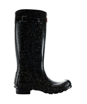 Step into a world of whimsy and fun with the Hunter Giant Glitter Kids Black Wellies Boots. Perfect for little adventurers who love a touch of sparkle, these boots combine the renowned Hunter quality with a dash of playfulness. Here's a closer look at the key features that make these wellies a must-have for your child:

 Eye-Catching Glitter Finish:  Let your child's personality shine with these wellies featuring a giant glitter finish. The sparkles add a touch of magic to rainy days or outdoor play, making these boots stand out in style.

 Waterproof and Durable: Built with the iconic Hunter quality, these wellies are 100% waterproof, keeping your child's feet dry and comfortable during rainy adventures or muddy play.
The durable construction ensures these boots can withstand rough and tumble play, making them perfect for all kinds of outdoor activities.

 Comfortable Fit: Designed with the comfort of little feet in mind, these wellies feature a comfortable and adjustable fit. The classic Hunter fit is spacious enough to accommodate thick socks, ensuring warmth and coziness in any weather.

 Easy to Clean: Parents will appreciate the easy-to-clean design of these boots. Simply wipe away mud or dirt with a damp cloth, and they're ready for the next adventure.

 Sturdy Outsole: The boots are equipped with a sturdy outsole that provides excellent traction, making them suitable for various terrains. Whether it's a wet sidewalk or a muddy field, your child can confidently explore their surroundings.

Encourage your child's sense of adventure with a touch of sparkle and the trusted quality of Hunter. The Giant Glitter Kids Black Wellies Boots are not just footwear; they're a statement piece for young explorers who want to conquer the world, one glittery step at a time.