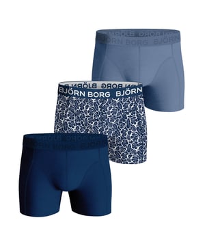 Björn Borg - Men’s 3 Pack Cotton Stretch BoxersGet three times the comfort with this 3-pack of Björn Borg Men's Classic Cotton Boxers. If you're looking to add a touch of luxury to your daily routine, look no further. Made from soft cotton fibres, these boxers are the perfect everyday essential.The cotton blend is a sustainably sourced material and engineered to be as comfortable as it is durable, so they will last a long time without fading or sagging. The soft elastic waistband gives you a secure fit and the mid-rise design means they're perfect for everyday wear.They have a comfortable stretch fit at 170 gsm are great value for money, so you can feel good about investing in yourself. The stretch fabric is designed to provide a snug fit that helps prevent any chafing or irritation.These boxers are perfect for all walks of life, making them an ideal choice for topping up that underwear drawer. They come in 4 different colour/style options which are: All Black, Coloured Waistband, Camo & Navy Floral.These boxers are made from: 95% Cotton, 5% Elastane and come in 4 sizes: Small, Medium, Large & X-Large. They come in 3 pairs per pack and they are Machine Washable.Extra Product DetailsBjörn Borg Men’s BoxersSoft Cotton Fibres3 Pairs Per PackComfort Stretch FItSustainably Sourced MaterialsMedium Leg LengthMid Waist RiseSoft Elasticated WaistbandAn Everyday Essential4 Colour Options95% Cotton, 5% ElastaneAvailable in: S, M, L & XLMachine Washable