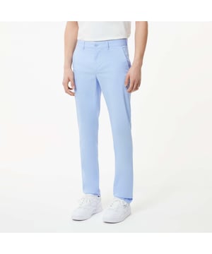 Heren Lacoste Lichtgewicht stretchkatoenen chino's Tailleband met binnenknoop Slim fit Corozo knoop Gulp met rits Geborduurde krokodil op achterkant