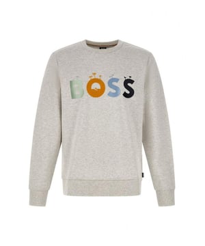 Sudadera de cuello redondo 100% auténtica HUGO BOSS  
Modelo: 50471679 104  
Color: Gris  
Sudadera de cuello redondo  
Detalles de logo  
Hecho en Alemania  
Material: 100% algodón  
