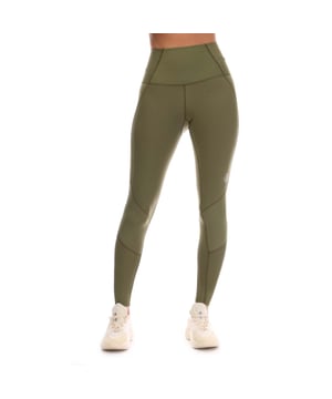 Dames Skins Series-3 Skyscraper Legging in kaki.- Elastische tailleband.- Achterzak voor telefoon of pasjes.- Zilveren reflecterende logo's.- Hoge taille.- Gerichte compressie voor minder vermoeidheid en betere prestaties.- 76% Nylon 24% Elastane.- Ref: ST40301080573