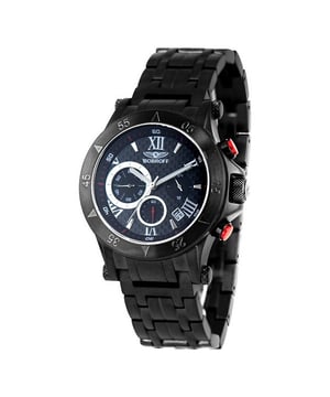 BOBROFF BF1001M41M reloj hombre cuarzo• material: acier inoxydable• cristal: saphir• pulsera: acero inoxidable• correa: noir• resistencia al agua: 100 m (10 ATM)• tamaño de la caja: 44 mm