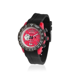 BULTACO H1PR43C-CR1 Uhr Mann Quarz• Material: Polycarbonat• Glas: Mineral• Armband: Gummi• Farbe: Rote• Wasserbeständigkeit: 100 m (10 ATM)• Gehäusegröße: 43 mm